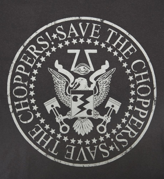 Save The Choppers! T-Shirt Rundes Logo Dunkelgrau