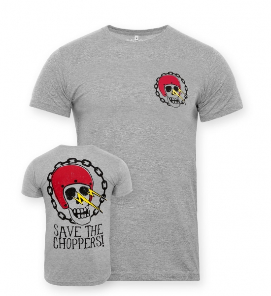 Save The Choppers! Skull Flasher – T-Shirt Grau