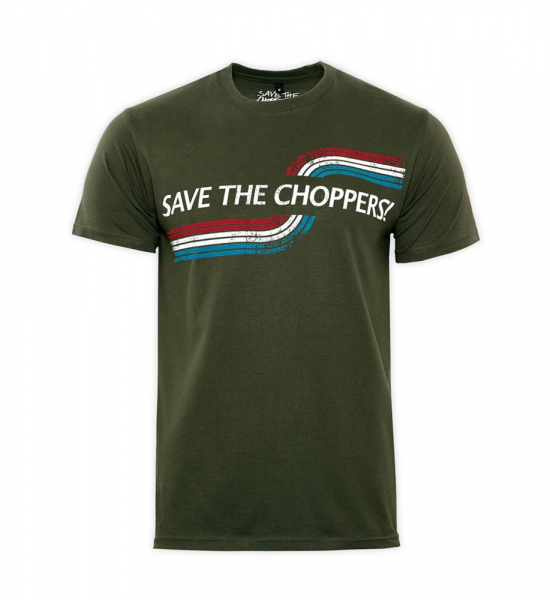 Save The Choppers! T-Shirt Stripes – Army Green